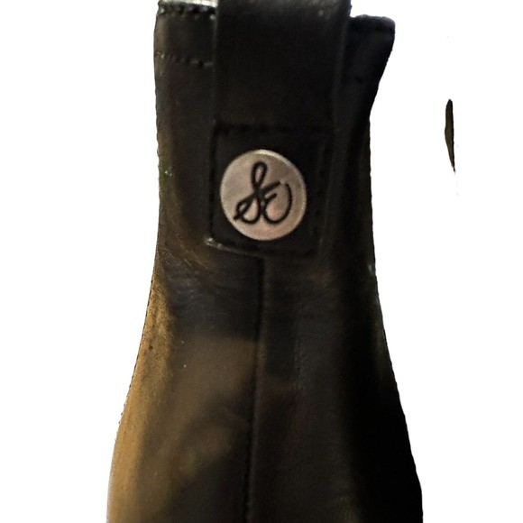 Sam Edelman Women Chelsea Boots Black Leather Pull On Size 7 Medium Wedge Heel - Picture 8 of 16